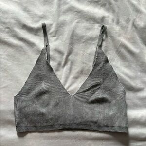 Jacquemus Charcoal Ribbed Bralette